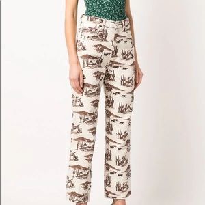 Reformation Sonora western-print straight leg jeans - worn once
